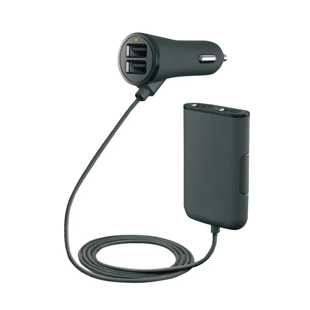 מטען USB לרכב 4 יציאות – טעינה לכל המושבים ברכב
